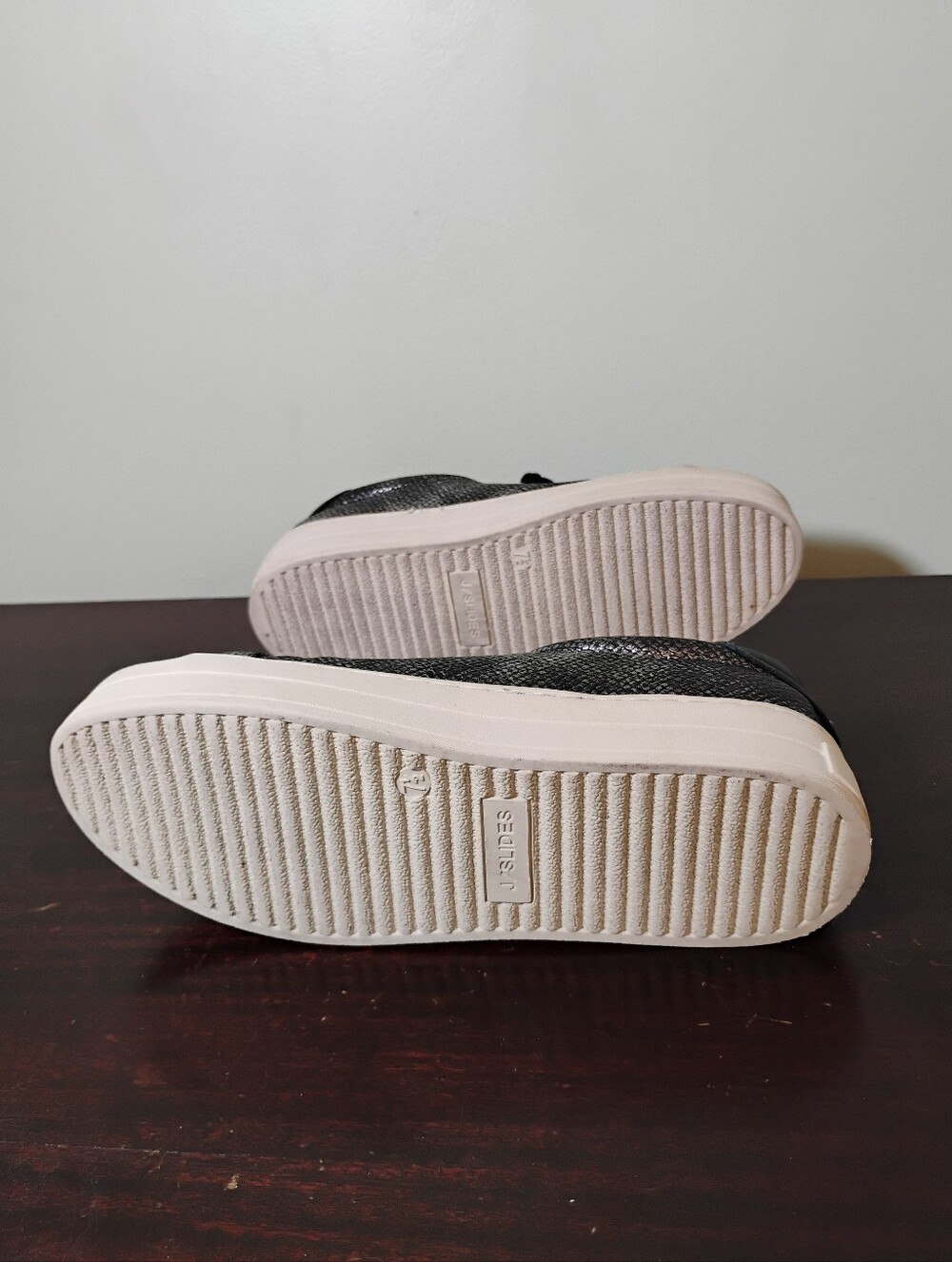 J/SLIDES NYC Metallic Snakeskin Platform Sneakers - Size 7.5 - Picture 9 of 10